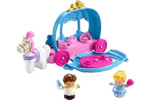 Fisher-Price Little People Toddler Toy Disney Princess Cinderella’s Dancing Carriage Playset with Figures for Pretend Play Ages 18+ Months, HGP76