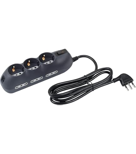 Ciabatta Elettrica 9 Posti Con Cavo 5M - Interruttore, 2500W Max, Nero - Foto 6