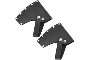 M METERXITY 2-Pezzi Fodero per Accetta, Fodero in Pelle per Accetta 1,32LB, Copritesta Ascia a Doppio Scatto Portatile per Lavori Aperto/Escursioni Aperto Protettore Lama Accetta [Nero]