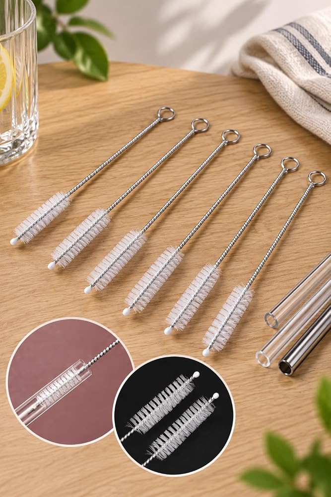 2'li Pipet Temizleme Fırçası | Uzun Saplı, İnce Pipet İç Temizleme Seti