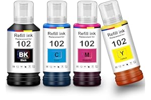 UniPlus Tinte 102 ET-2850 ET-4850 ET-3850 ET-2856 ET-2750 Druckerpatronen Kompatibel für Epson 102 Multipack Refill Kompatibel für Epson Ecotank ET-4856 ET-15000 ET-4700 ET-3750 ET-4750 ET-4500 2756