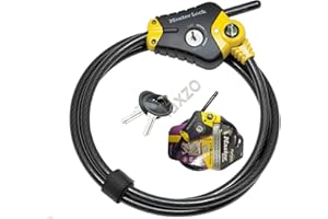 Master Lock 8433EURD Security Cable with Key Lock, Black, from 30 cm to 1,8 m