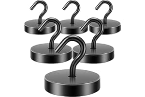 Neosmuk Magnethaken Schwarz,40kg Magnet Haken Extra Stark für Spind Organizer,Neodym Magnete,Haken Magnetisch Sehr Stark für Werkstatteinrichtung,Heckzelt,Grill,Kleiderhaken