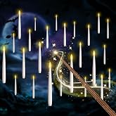 Bougies à LED Flottantes, 12PCS Magiques à Suspendre Avec Baguette Télécommande, Sans Flamme à Piles Pour Maison, Église, Fêt