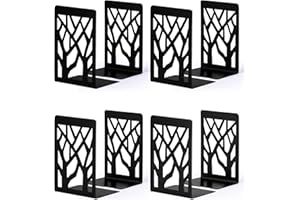 INNÔPLUS Buchstütze, Buchstützen, Book Holder CD Kinder Metall, Bücher Halter für Regal, Ordnerhalter DVD Unsichtbares Bücherregal, Bookends Buchstopper, Buchhalterung Buch Halter (4 Pair, Schwarz)