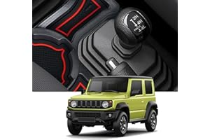 Coleya Caja de Almacenamiento para Consola Central Compatible con Suzuki Jimny JB64 JB74 2018-2024 (MT), Bandeja Organizadora de Reposabrazos con Alfombrilla Antideslizante (Rojo+Azul+Blanco)