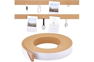 PH PandaHall 4m Bande de Liège Adhesive Rouleau de Liège Autocollant 40x10mm Ruban de Lièges Bandes de Tableau D'Affichage pour Bureau Salon École Fixer Divers Documents, Photos, Petits Objets