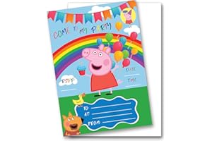 Shmaki Pig Birthday Party Invitations Invites Girl Boy Children Kids Pack With Envelopes (10 Pack)