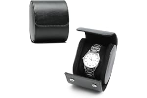 HNCY Porta Orologi Uomo, Lusso Scatola Porta Orologi Per 1 Orologi, Vintage Scatola Orologi, Custodia Orologio da Viaggio, Scatola Regalo Orologio Nero