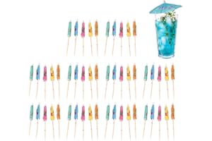 XIWUPO 50 Stück Cocktail Deko, Cocktailschirmchen, Eisschirmchen Aus Papier Klein, Papierschirmchen Cocktail, Schirmchen Cocktail, Für Getränke Hochzeit Sommer Party Essen Trinken Dekorationen