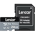Lexar 256GB Professional 1066x micro SD Card w/SD Adapter, UHS-I, U3, V30, A2, Full HD, 4K, Up to 160/120 MB/s, for Action Cameras, Drones, Smartphones, Tablets, Nintendo-Switch (LMS1066256G-BNANU)