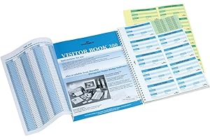 Durable Visitor Book 300 Refill Pack - Insert Refill Book for Professional Use - Includes 300 Perforated 90 x 60 mm Badge Inserts - GDPR Compliant Visitor Management