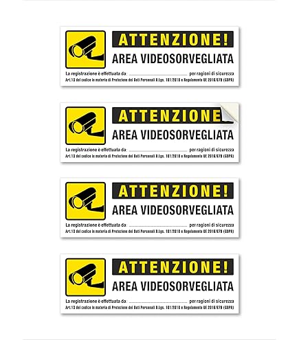 TEMPO DI SALDI 3 X Cartello Segnaletico Attenzione! Area Sottoposta A Videosorveglianza Esterno - Foto 4
