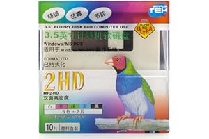Simpletek - 10 x Floppy Disks 3.5" 1.4MB MF2-HD, Formatted for MS-DOS and Windows, High Quality