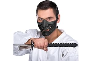 YZPACC Máscara táctica de media cara, máscara protectora Airsoft para Halloween, CS BB Gun Paintball, caza, disparo, fiesta (estilo negro 2)