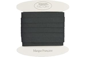 DESIGNERS-FACTORY Nastro in sbieco di cotone per bordare cucito - vari colori disponibili - Nastri per raffinate rifiniture in cotone piegato – Nastro Sbieco cotone bordino per tessuti (Di 5 metri, Grigio antracite)