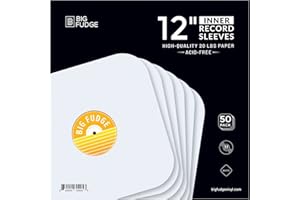 ‎BIG FUDGE Big Fudge Schallplatten Hüllen Innen - 12" x 50 STK. - Schweres & Säurefreies Papier LP Hüllen - Antistatische Plattenhüllen für Deine LPs & Singles - LP Schutzhüllen mit Runden Ecken - Vinyl Sleeves