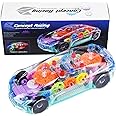 Brand Conquer 3D Transparent Car with 360 Degree Rotation | Gear Simulation Mechanical Car Toy with Light & Sound for Kids