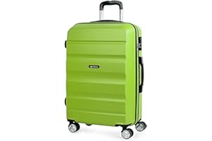 ITACA - Maleta Mediana con 4 Ruedas Giratorias para Viajes Largos Tipo Trolley Ideal como Maletas de Viaje Grandes 23 Kilos y Maleta Viaje Mediana Resistentes, Pistacho