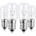 BROTOU 4 Pack Dimmable T20 15W E14 Fridge Bulb, 220V-240V 2700K Warm White 80LM E14 Incandescent Bulbs for Oven, Sewing Machine, Salt Lamp, Extractor Fan Bulb