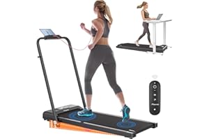 Fitense Incline Treadmills for Home Foldable, 2.5 HP Walking Pad Under Desk Treadmill with Incline 3%/9% Adjustable, Remote Control, LED Display, 1-12 km/h Speed Lightweight Treadmill for Home/Office