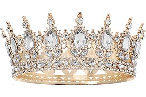 ULTECHNOVO Vintage-Königin-Krone für Damen: Kristall-Tiara-Haarband, Haar-Accessoire für die Braut – Strass-Kopfschmuck für Hochzeiten, Verlobungen, Festzüge und Geburtstagsfeiern
