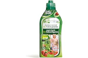 BSI - Engrais Organique Liquide pour Fruits et Légumes - Stimule la pousse et favorise la croissance - Avec Oligo-éléments 1L - UAB, Translucide