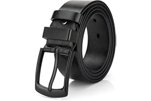 maikun Black Leather Belts for Men,Casual Mens Belt for Golf and Work