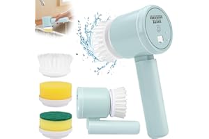 LMYSUFI Electric Cleaning Brush, Foldable Handheld Spin Scrubber Powerful kitchen Cleaning Brush Two Speed Adjustable with 3 Brush Heads, for Cleaning Kitchen, Shower, Bathroom, Sink