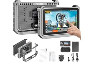 ‎VILTROX VILTROX DC-X3 DCX3 Rig Cage Kit Kamera Field Monitor Touchscreen 2000Nit 6 Zoll 4K HDMI Camera Monitor mit Akku Full HD 1920x1080 IPS 3D LUT mit Sonnenschutzhaube für Sony Canon Nikon DSLR