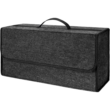SIR ZIPPER Organiseur Coffre Voiture Noir 46x32x22.5cm 33L - Marque Française Avec Filets Et Antidérapant
