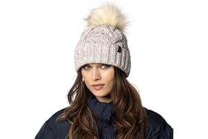 Vivisence Cappello Invernale da Donna con Pompon Fodera in Pile Soffice Filato Caldo E Morbido Elastico E Confortevole Design Elegante Ideale per Giornate Fredde