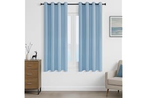 MRTREES Blackout Curtains Bedroom 54 Drop 2 Panels Sky Blue Eyelet Thermal Curtain for Living Room Soft Texture Window Treatments for Kids 46x54 Inch 117x137 CM