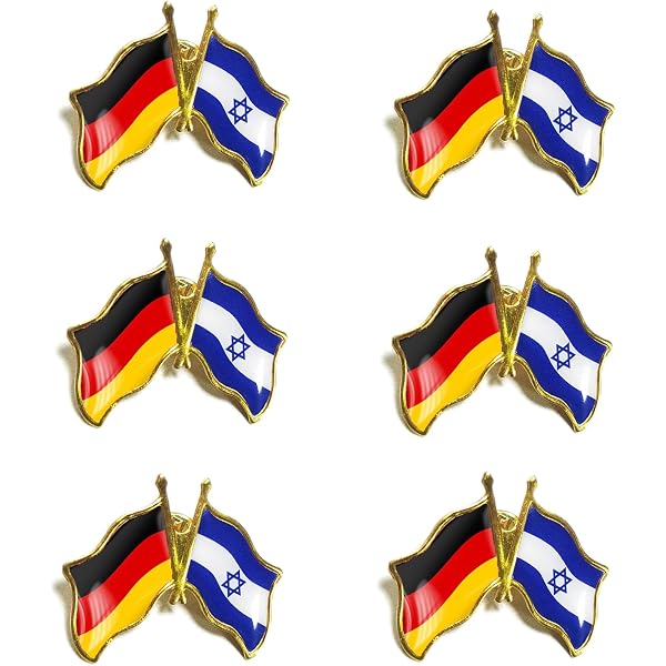 5er Pack Freundschaftspin Deutschland-Israel – Ca. 22 Mm, Hartemaille, Vergoldet