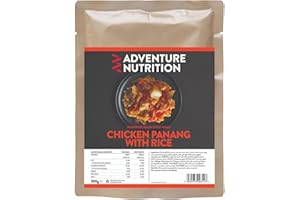 Adventure Nutrition Chicken Panang Curry with Rice 300g MRE – Authentic Thai Ready-to-Eat Meal, High-Protein Camping Food, Lightweight Backpacking Meal, Long Shelf Life Survival Ration