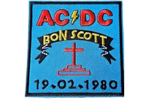 hotrodspirit - Patch ACDC Bon Scott 8x8cm Hard Rock Groupe ecusson thermocollant