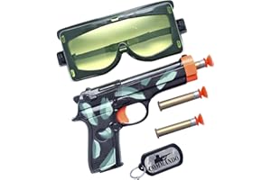 Smiffys Panoplie de militaire, avec arme, balles, lunettes et plaque d'identité Halloween