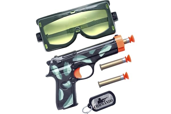 Smiffys Panoplie de militaire, avec arme, balles, lunettes et plaque d'identité Halloween
