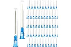 100 unidades 23G acero inoxidable tubo dispensador: WIYETY Acero inoxidable dosificador accesorio para rellenar líquidos 0,60 x 25 mm, empaquetado individualmente para aficiones, aceite, pegamento