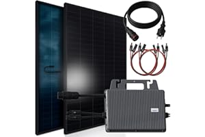 SUNNIVA 920W Balkonkraftwerk BIFAZIAL FULLBLACK komplett Steckdose TSUN 800W Wechselrichter, PV Solaranlage, 2x 460W Glas-Glas Solarmodule, inkl. 5m Kabel, Bluetooth WIFI, Komplettset