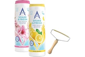 AMARA Shake and Vac Carpet Cleaner Powder Bundle | Carpet Freshener Powder with Astonish Cleaning Products | Includes Lint Remover, Lemon Sparkle, and Pink Blossom Scents