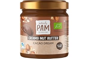 ‎NATURALLY PAM BY PAMELA REIF Naturally Pam Creamy Nut Butter - Veganes Bio-Haselnuss-Mus mit Mandel-Paste & Kakao - Glutenfreies Nuss-Mus von Pamela Reif - Cacao Dream - 1 x 200g