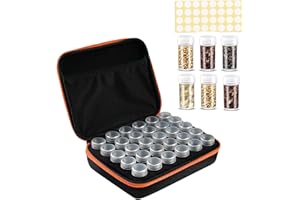 CHRRAPTE 30 Slot Contenitore per semi, Organizzatore per la conservazione dei semi, contenitore per semi per piantare con borsa e adesivi, scatola multifunzionale per semi, perline, accessori artigianali