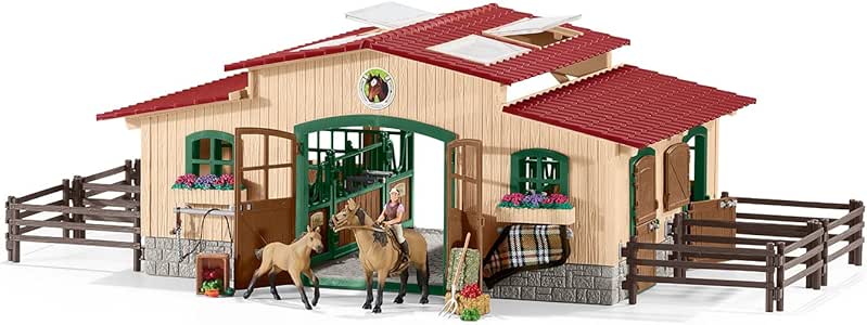 SCHLEICH SLH42195 - Pferdestall mit Pferden Spielzeug: Amazon.de: Spielzeug