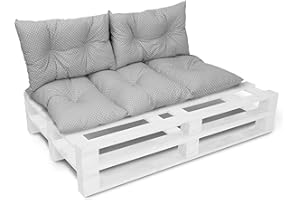 ‎AMILIAN Amilian Palettenkissen Set 1x 120x60 + 2x40x60 Sitzauflage Sitzkissen für Europaletten Palettensofa Palettenmöbel Balkon Kleine Couch Outdoor Sessel oder kleines Sofa für Jugendzimmer