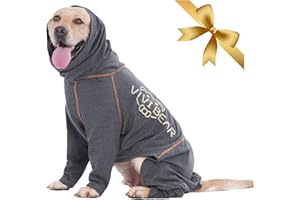 OCSOSO Pigiama Per Cani Tuta Per Il Soccorso Canino Con Cerniera Protegge Le Ferite Addominali Invece Del Collare Affusolato Per Cani Tuta Di Recupero Per Cani Di Taglia Media E Grande, grigio XXL