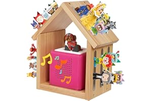 CONAMILY for Tonies Shelf,for Tonies Magentic Wall Shelf for Creative Tonies Figures 12-40 Characters Wooden Tonie Storage Shelves for Kids Play Room(House Shape)