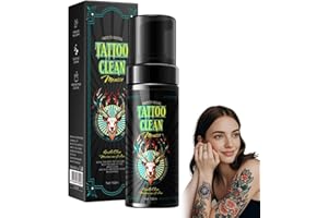 LUTHASOLIC Mousse De Nettoyage Pour Tatouage,150ml Nettoyant Pour Tatouages Lotion Hydratante Pour Tatouage Crème Hydratante Pour Tatouage Après Tatouage Mousse Nettoyante Après Soins,Amélioration De La Couleur