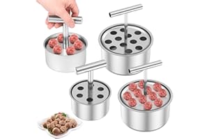 DEUSON 2 Stück Fleischbällchen Former,12 Löcher und 6 Löcher,Antihaft Frikadellenformer Edelstahl,Küchenwerkzeug für Frikadellenformer für Küche,Haushalt und Outdoor