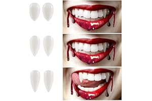EVEJEG 6 Paare Halloween Vampir Zahnersatz Set Fangzähne Vampir Zahnersatz Werwolf Zähne Benutzerdefinierte Zähne Erwachsene Cosplay Party Requisiten